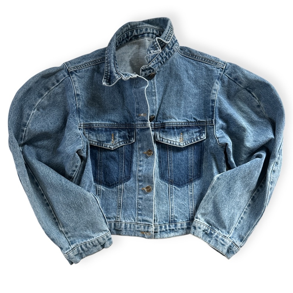 CUSTOM Voluminous Sleeve Crop Denim Jacket